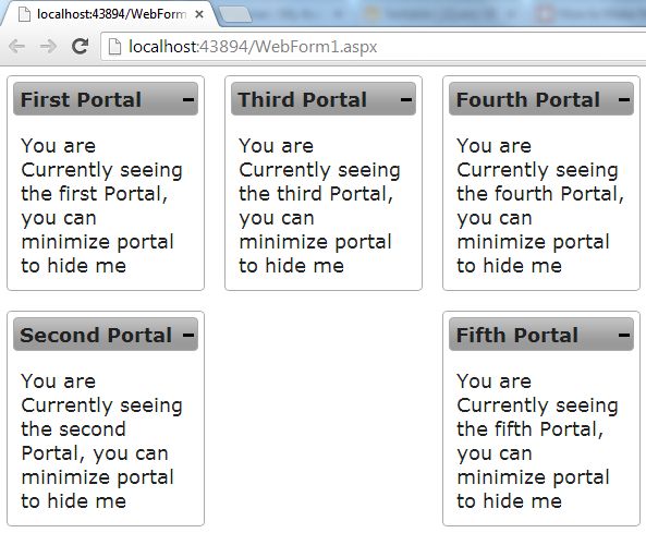 portal using jquery